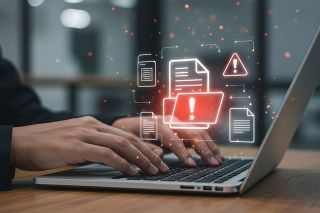 Foto: Person, die einen Laptop benutzt